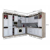 Bucatarie de Colt LEEA ART CORNER FRONT MDF ALAMO 260-320 ST. K002 / decor 176